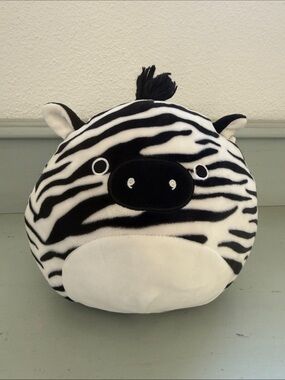 Squishmallows Zebra Plush Round Cushion - Black, White